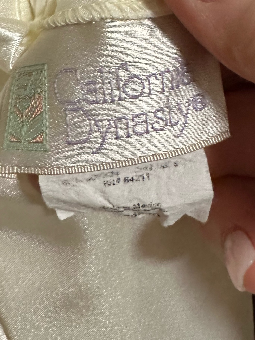 Vintage Cream Satin Nightgown with Lace Trim - Picture 4 of 10